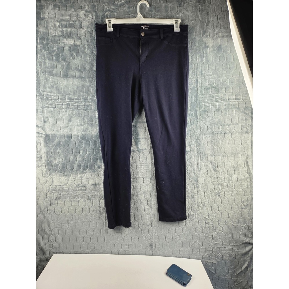 G H Bass & Co Pants Womens 12 Blue Mid Rise Cropped Tapered Stretch Back Pocket